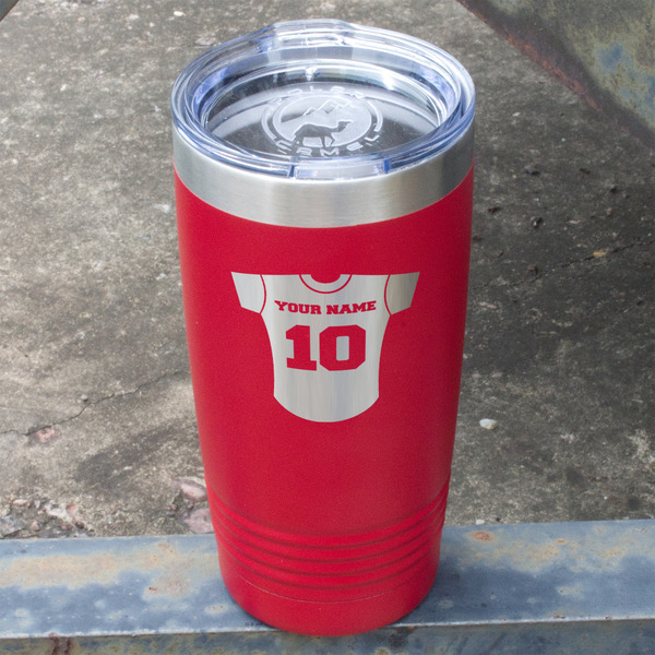 Baseball Jersey Red Polar Camel Tumbler - 20oz - Angled