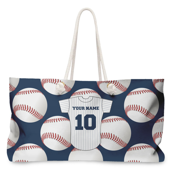 Custom Baseball Jersey Large Tote Bag with Rope Handles (Personalized)