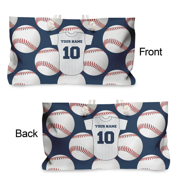 Baseball Jersey Large Rope Tote - From & Back View