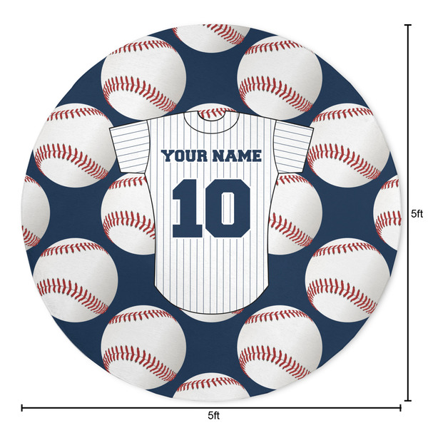 Baseball Jersey Round Area Rug - Size