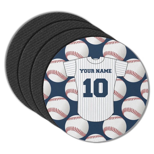Baseball Jersey Round Coaster Rubber Back - Main