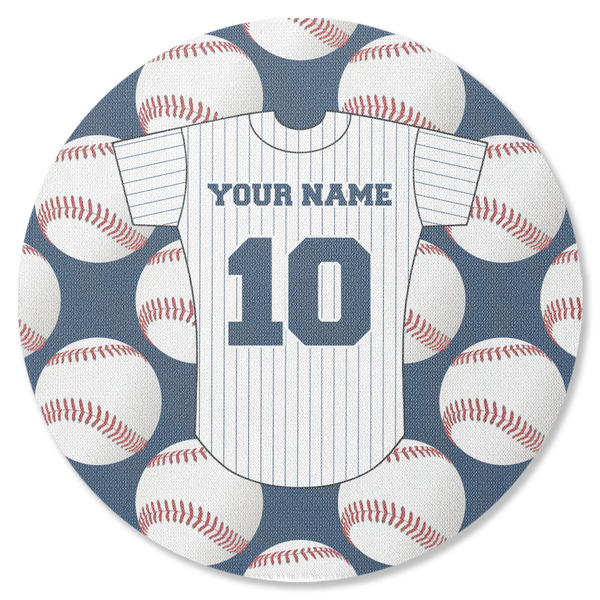 Custom Baseball Jersey Round Rubber Backed Coaster (Personalized)