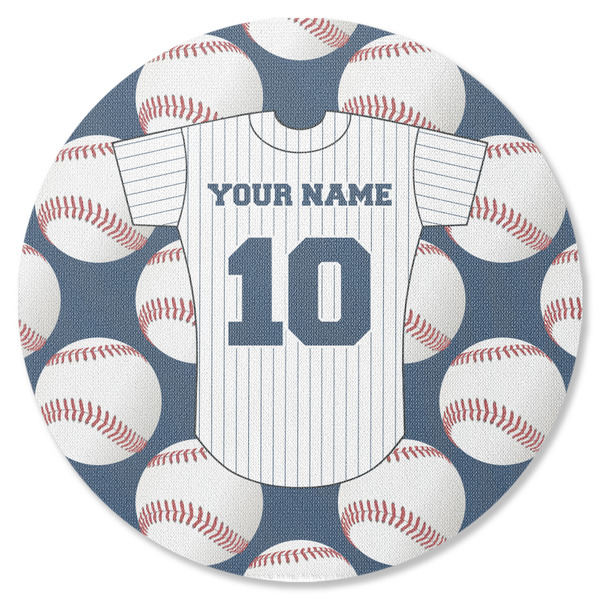 Baseball Jersey Round Coaster Rubber Back - Single