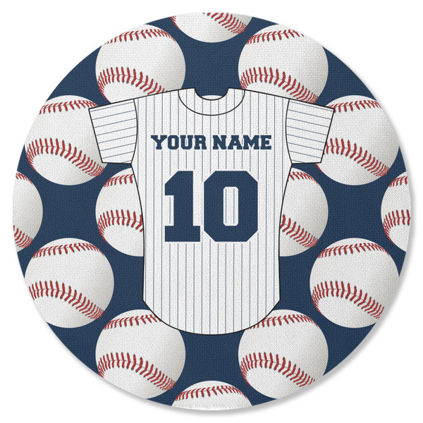 Baseball Jersey Round Coaster Rubber Back - Single