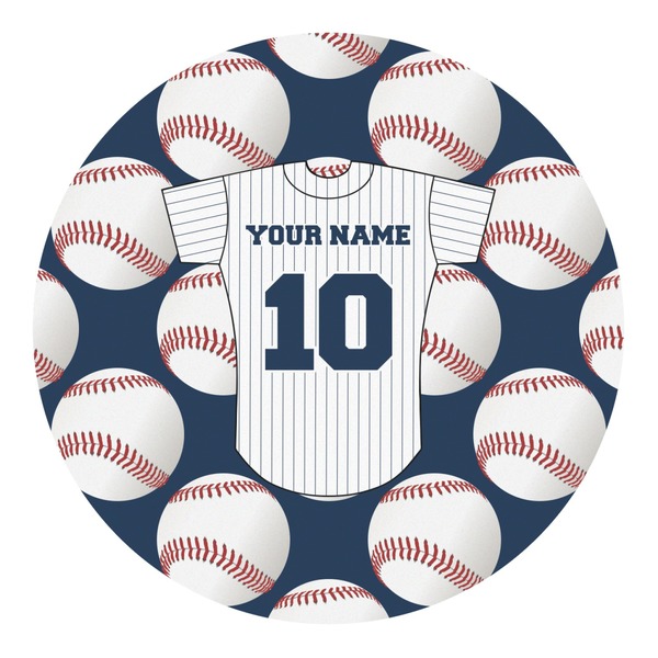 Custom Baseball Jersey Round Decal - XLarge (Personalized)