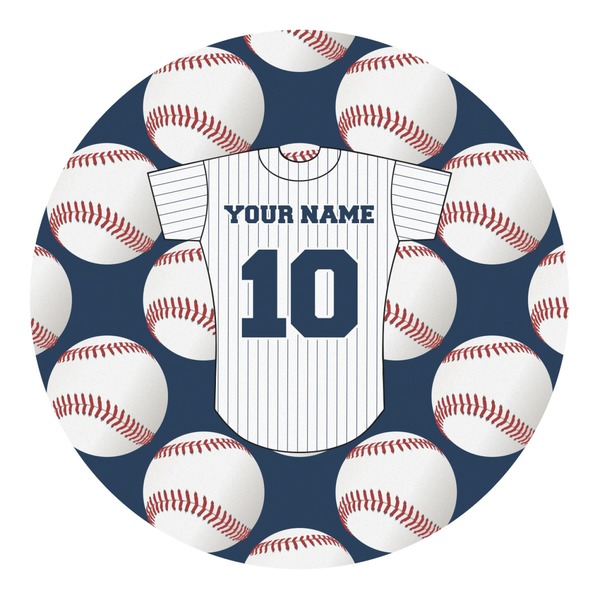 Custom Baseball Jersey Round Decal - Medium (Personalized)