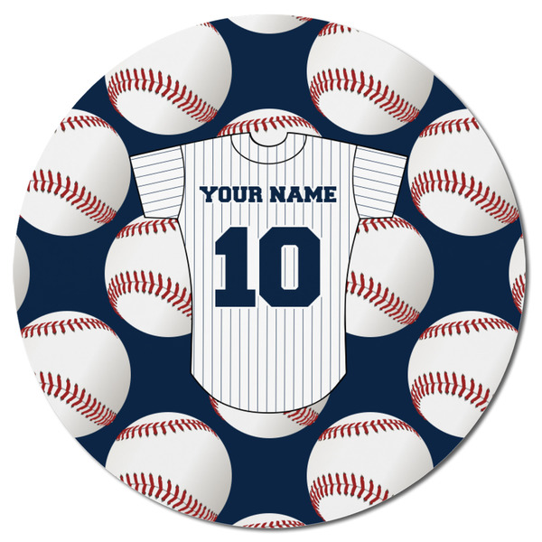 Baseball Jersey Round Fridge Magnet - FRONT