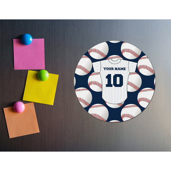 Baseball Jersey Round Fridge Magnet - LIFESTYLE