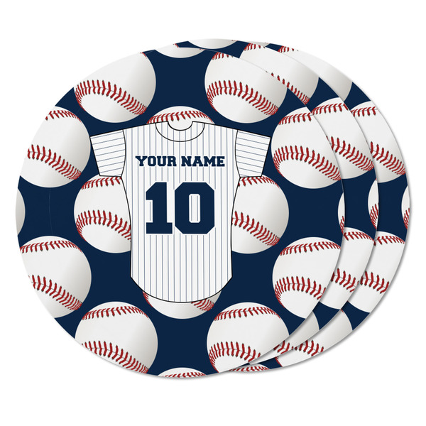 Baseball Jersey Round Fridge Magnet - THREE