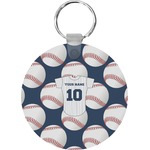 Baseball Jersey Round Plastic Keychain (Personalized)