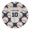 Baseball Jersey Round Linen Placemats - FRONT (Double Sided)