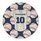 Baseball Jersey Round Linen Placemats - FRONT (Single Sided)