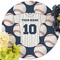 Baseball Jersey Round Linen Placemats - Front (w flowers)