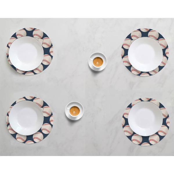 Baseball Jersey Round Linen Placemats - LIFESTYLE (set of 4)