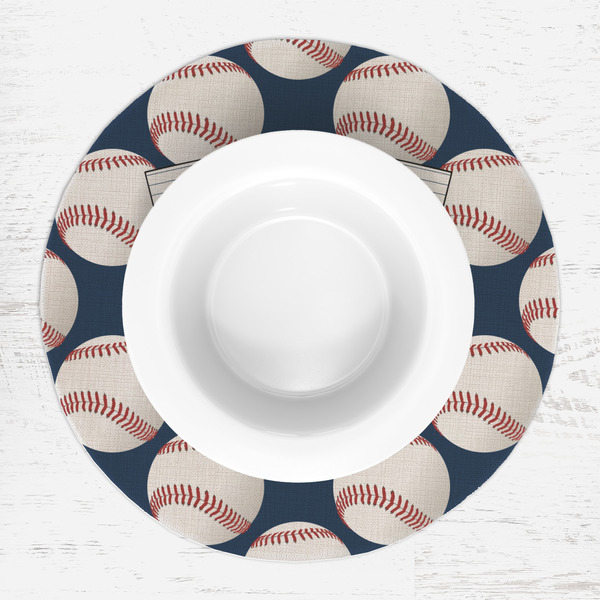 Baseball Jersey Round Linen Placemats - LIFESTYLE (single)