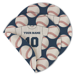 Baseball Jersey Round Linen Placemat - Double Sided (Personalized)