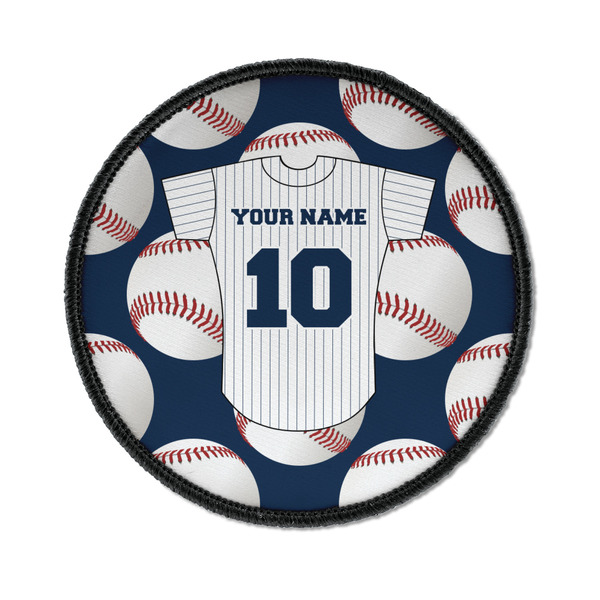 Custom Baseball Jersey Iron On Round Patch w/ Name and Number
