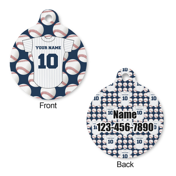 Baseball Jersey Round Pet ID Tag - Large - Approval