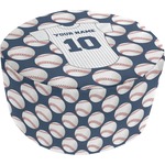 Baseball Jersey Round Pouf Ottoman (Personalized)
