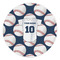Baseball Jersey Round Stone Trivet - Front View