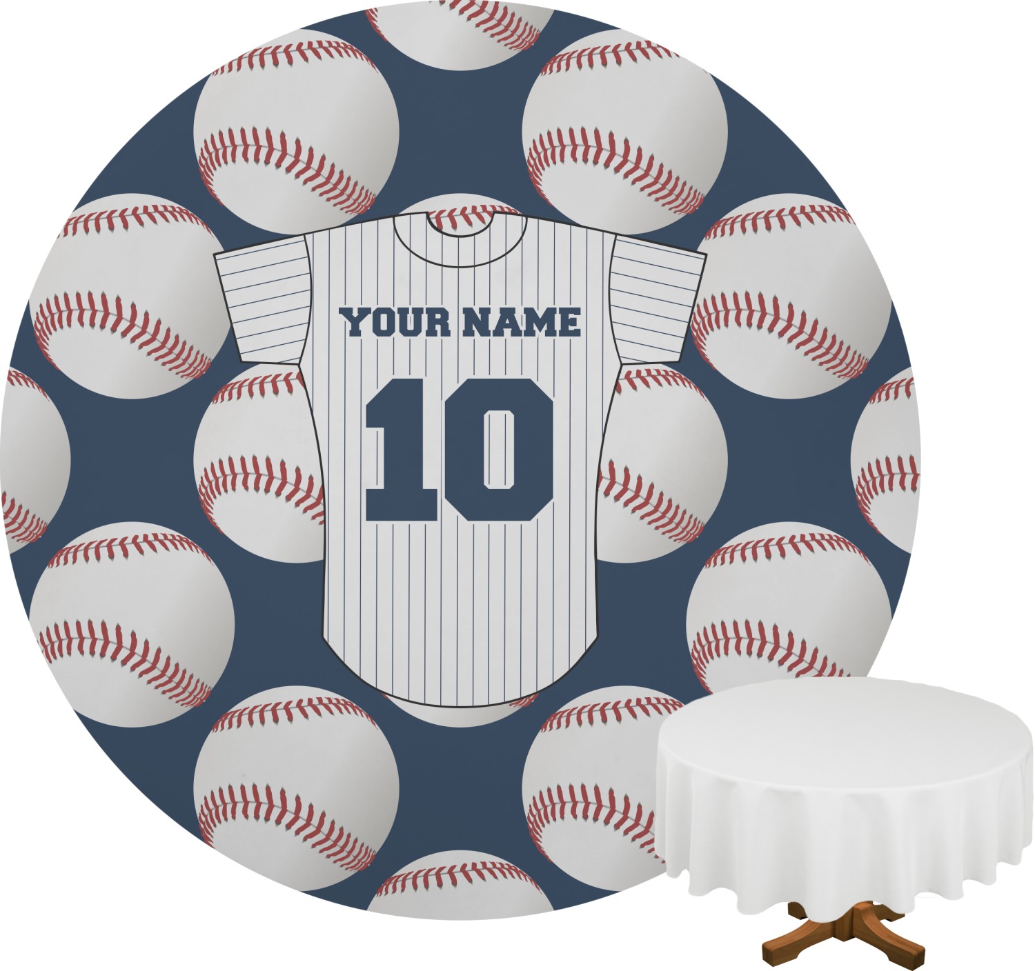 Baseball Jersey Round Tablecloth (Personalized) YouCustomizeIt
