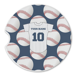 Baseball Jersey Sandstone Car Coaster - Single (Personalized)