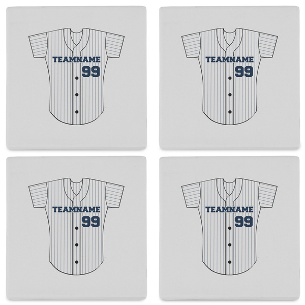 Baseball Jersey Set of 4 Sandstone Coasters - See All 4 View
