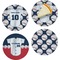 Baseball Jersey Set of 4 Glass Appetizer / Dessert Plate 8" (Personalized)