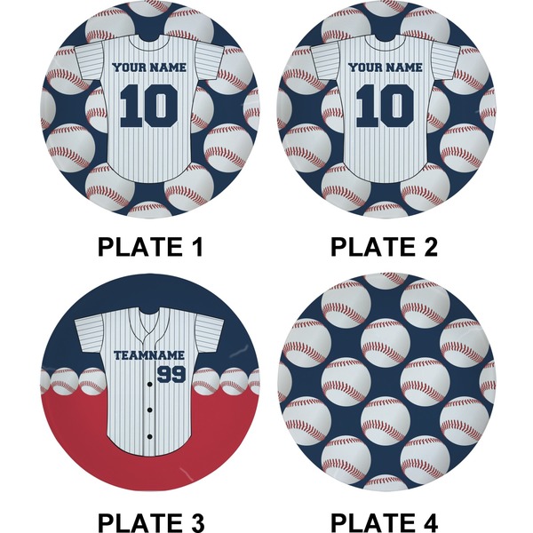 Baseball Jersey Set of Appetizer / Dessert Plates (Approval)