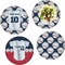 Baseball Jersey Set of 4 Glass Lunch / Dinner Plate 10" (Personalized)