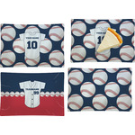 Baseball Jersey Set of 4 Glass Rectangular Appetizer / Dessert Plate (Personalized)