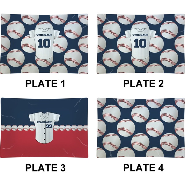 Baseball Jersey Set of Rectangular Appetizer / Dessert Plates (Approval)