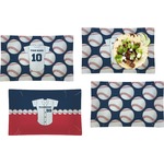 Baseball Jersey Set of 4 Glass Rectangular Lunch / Dinner Plate (Personalized)