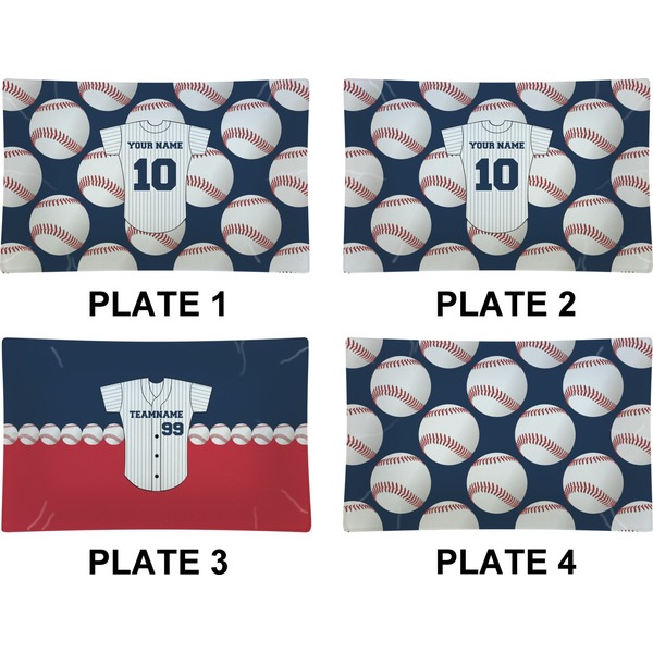 Baseball Jersey Set of Rectangular Dinner Plates (Approval)