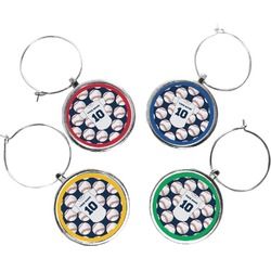 Baseball Jersey Wine Charms (Set of 4) (Personalized)