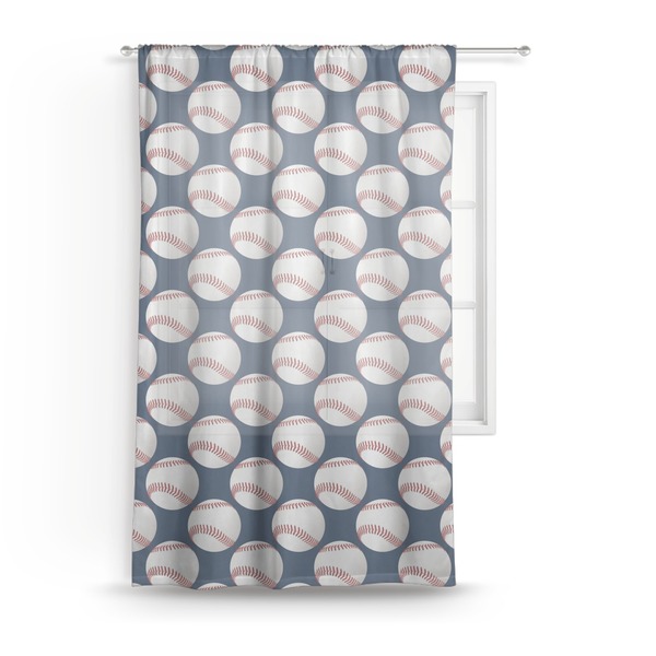 Custom Baseball Jersey Sheer Curtain - 50"x84"