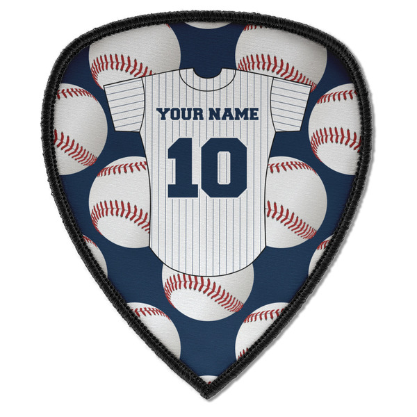 Custom Baseball Jersey Iron on Shield Patch A w/ Name and Number