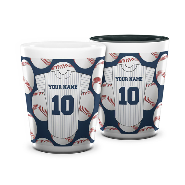 Custom Baseball Jersey Ceramic Shot Glass - 1.5 oz (Personalized)