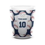 Baseball Jersey Ceramic Shot Glass - 1.5 oz - White - Set of 4 (Personalized)