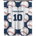 Baseball Jersey Extra Long Shower Curtain - 70"x84" (Personalized)