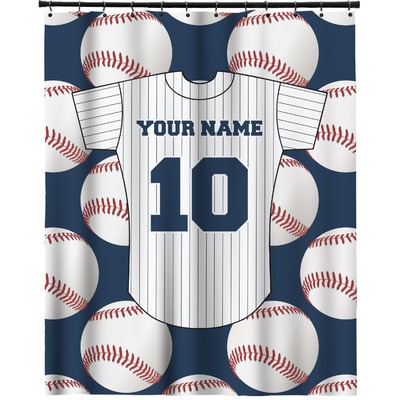 Baseball Jersey Extra Long Shower Curtain - 70"x84" (Personalized)