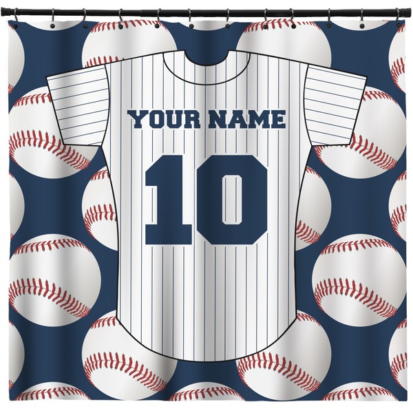 Custom Baseball Jersey Shower Curtain - Custom Size (Personalized)