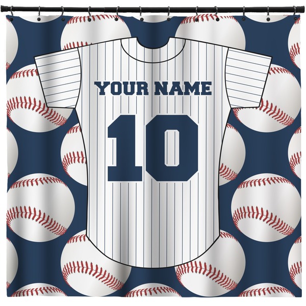 Custom Baseball Jersey Shower Curtain - Custom Size (Personalized)