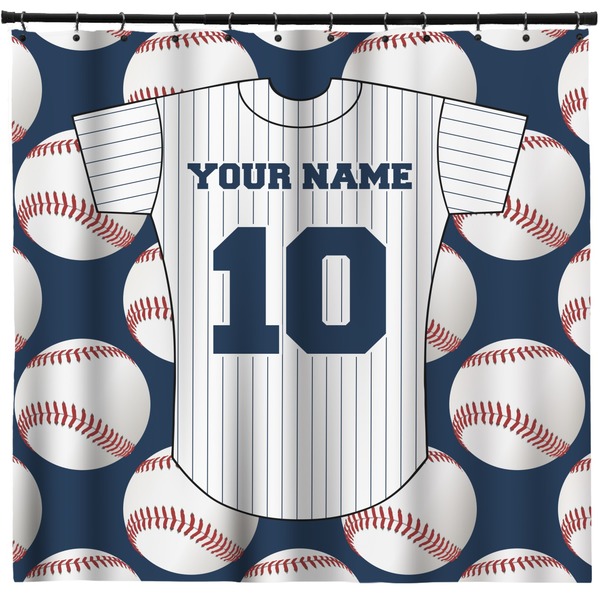 Custom Baseball Jersey Shower Curtain (Personalized)