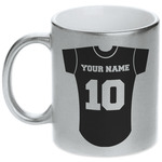 Baseball Jersey Metallic Silver Mug (Personalized)