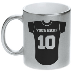 Baseball Jersey Metallic Silver Mug (Personalized)
