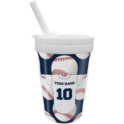 Baseball Jersey Sippy Cup with Straw (Personalized)