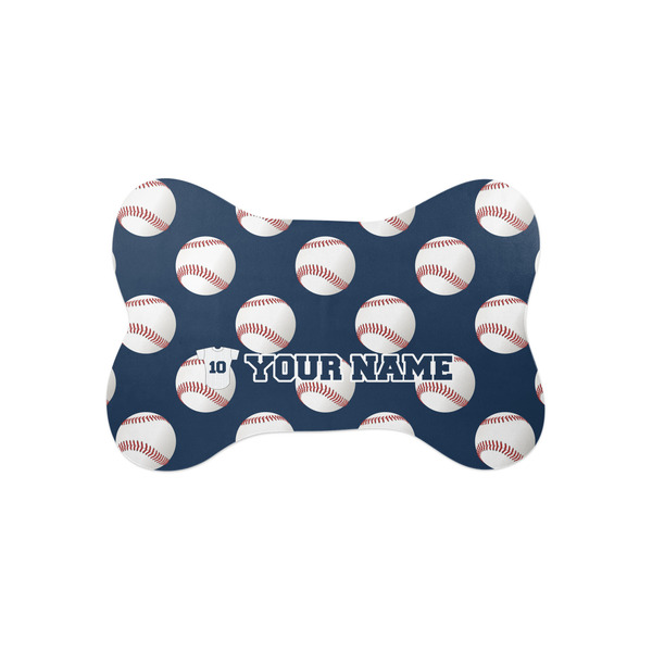 Custom Baseball Jersey Bone Shaped Dog Food Mat (Small) (Personalized)