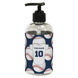 Baseball Jersey Plastic Soap / Lotion Dispenser (8 oz - Small - Black) (Personalized)