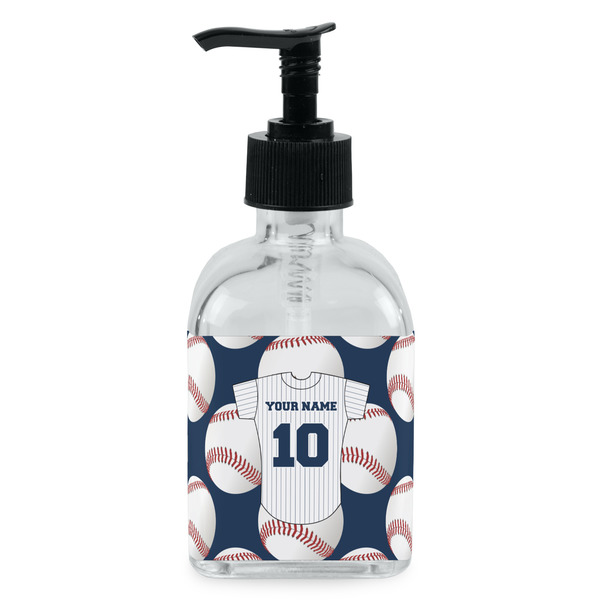 Custom Baseball Jersey Glass Soap & Lotion Bottle - Single Bottle (Personalized)